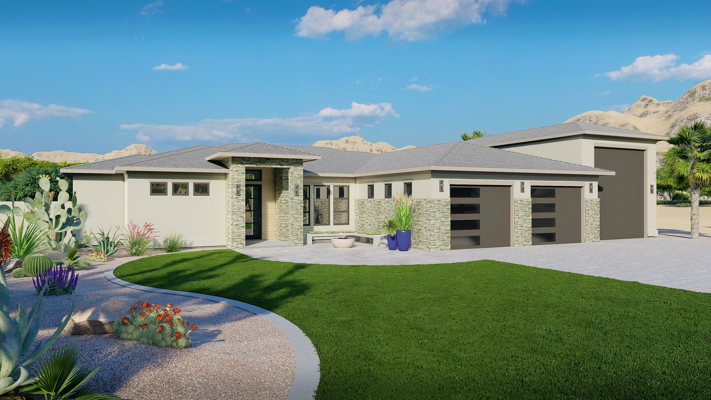 Arizona Floor Plan by Lexar Homes Denali SW Prairie with RV Garage Exterior Photo