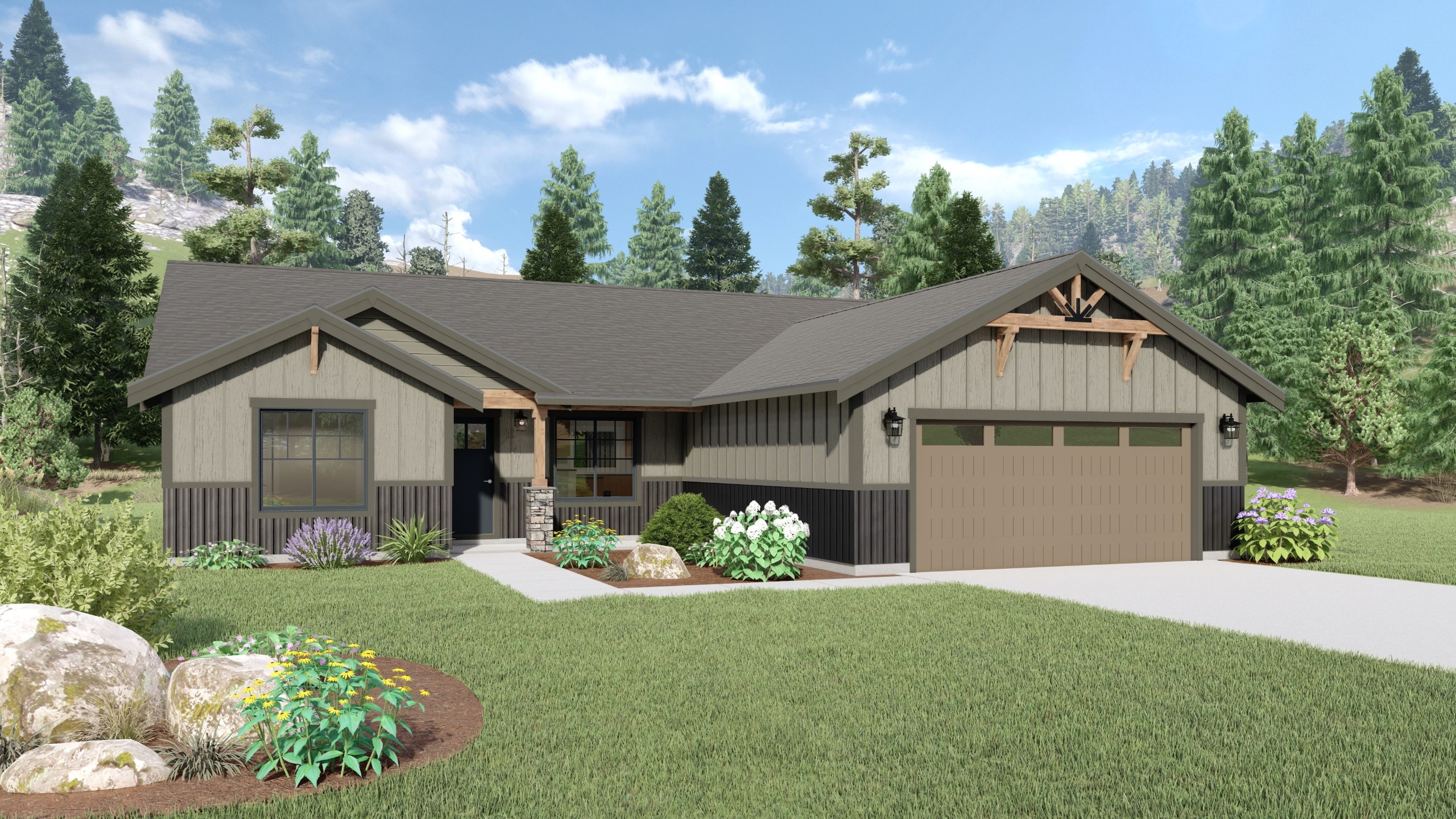 Custom Home Builder Lexar Homes Clear Creek Home Plan Mountain Collection Large Preview Image for Slider Photo Gallery