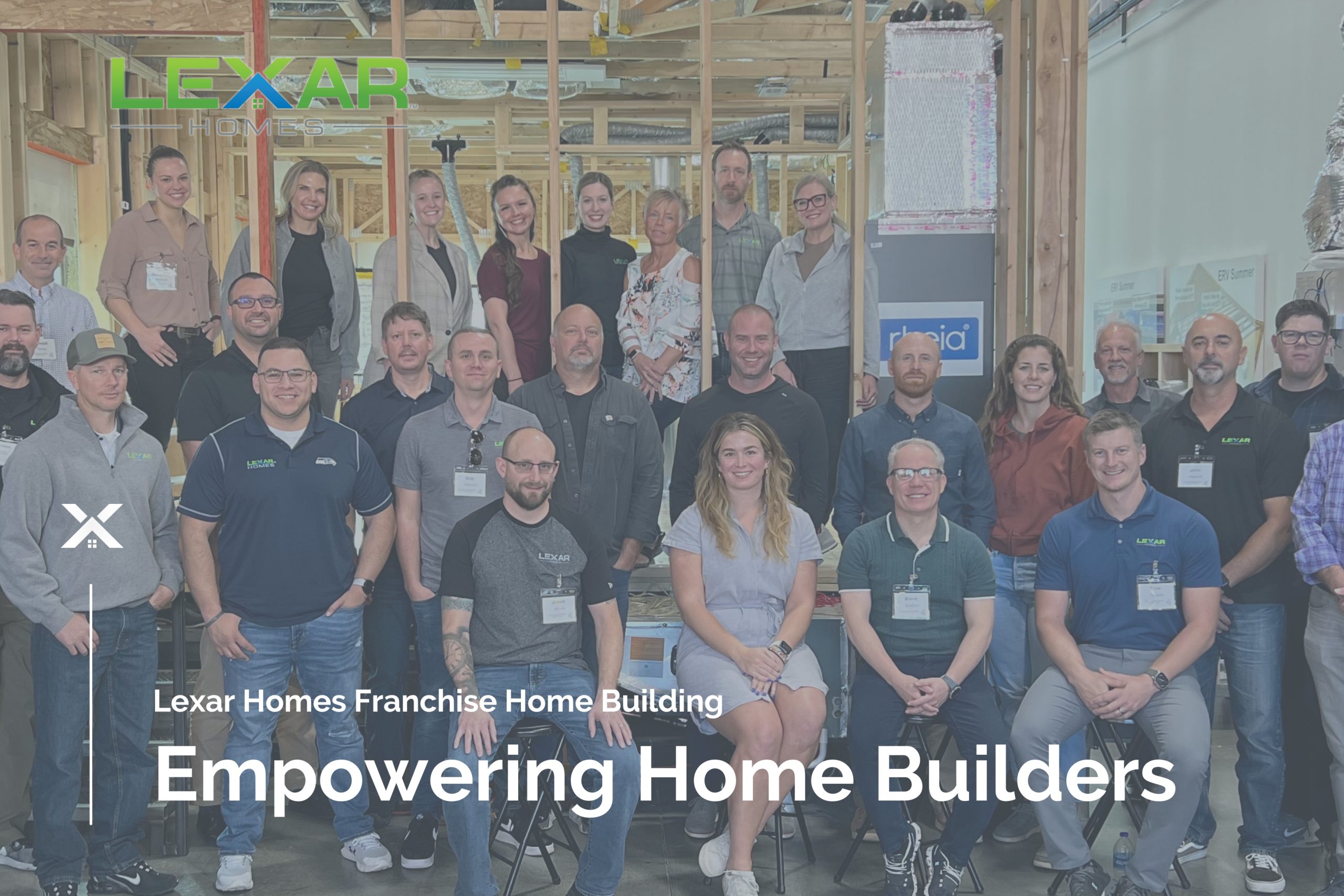 Photo of a large new home construction team