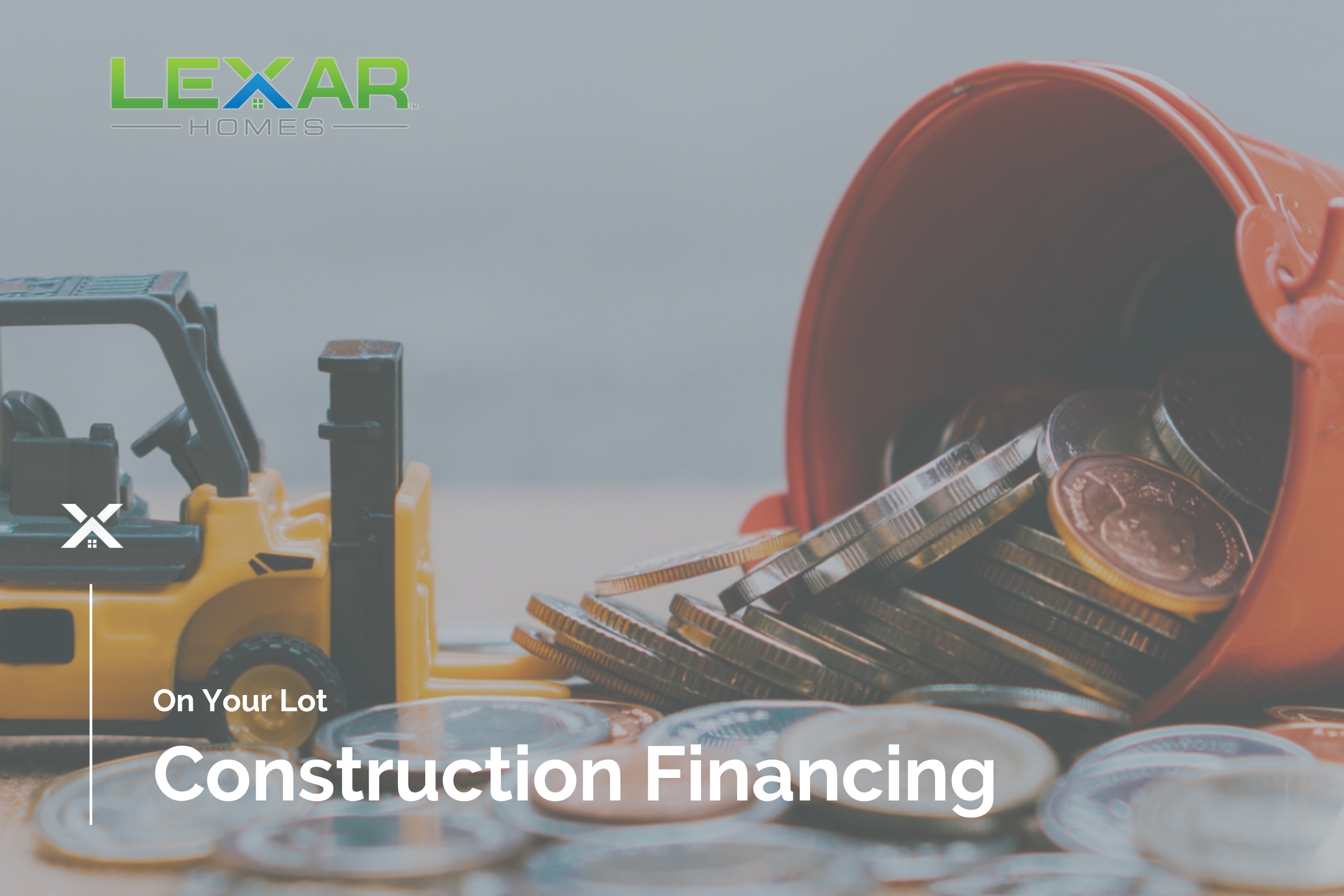 Blog cover photo with toy bulldozer pushing coins