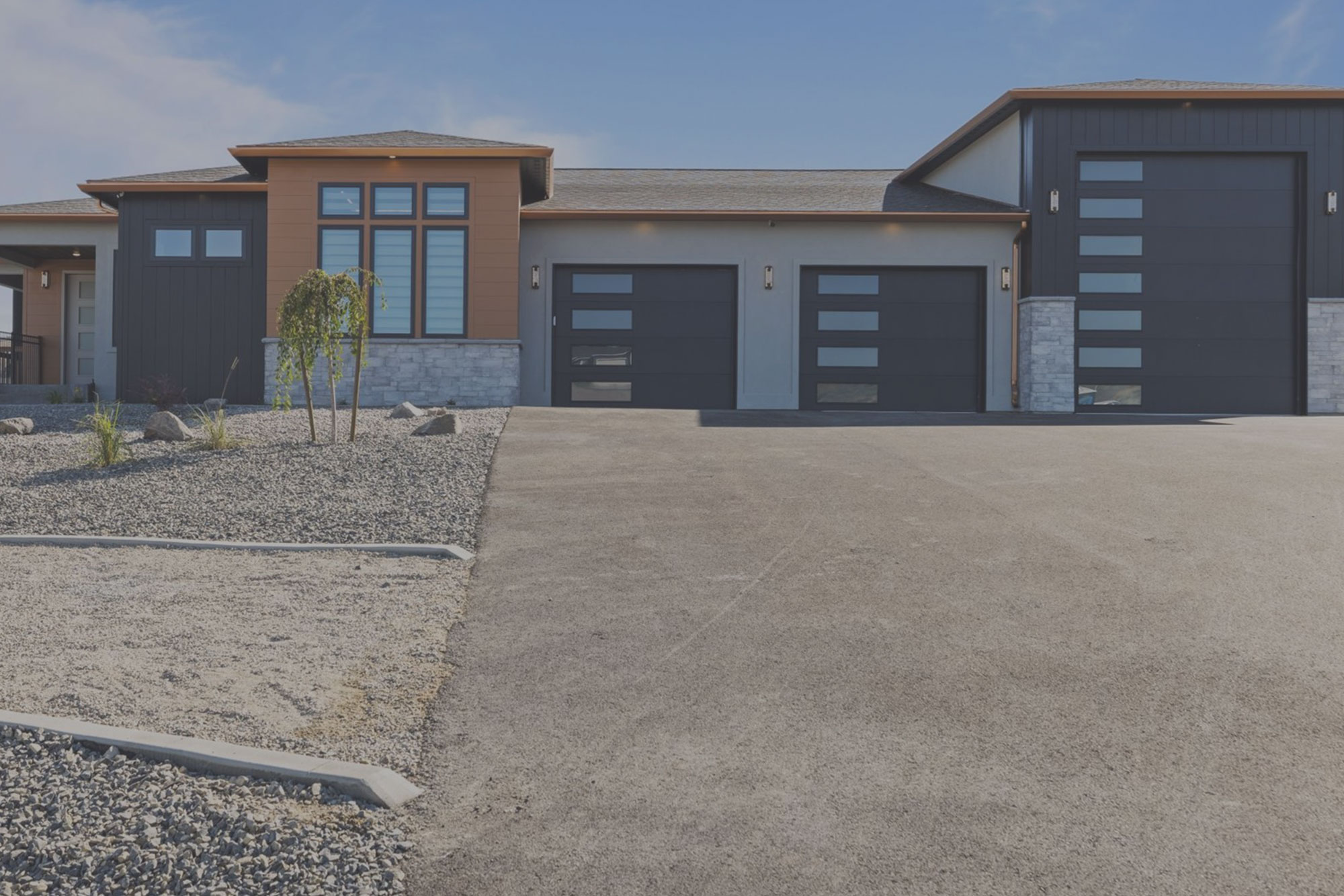 Custom home with a modern exterior