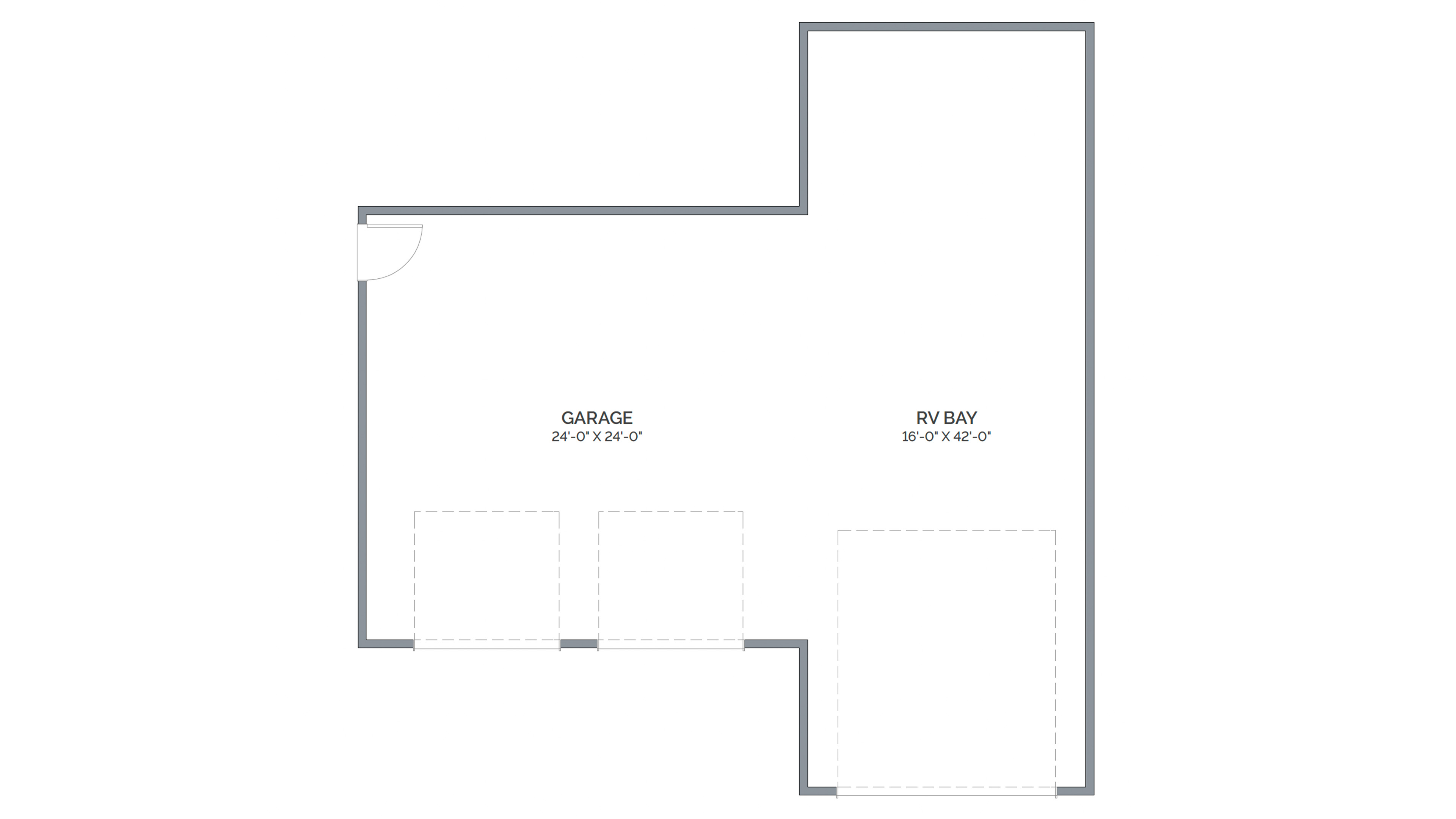 3 car detached shop with RV floor plan