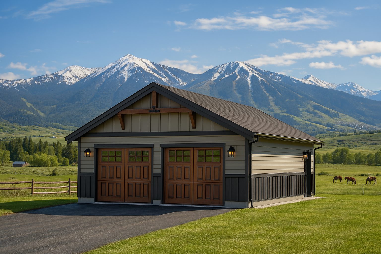 north Idaho custom detached garage shops