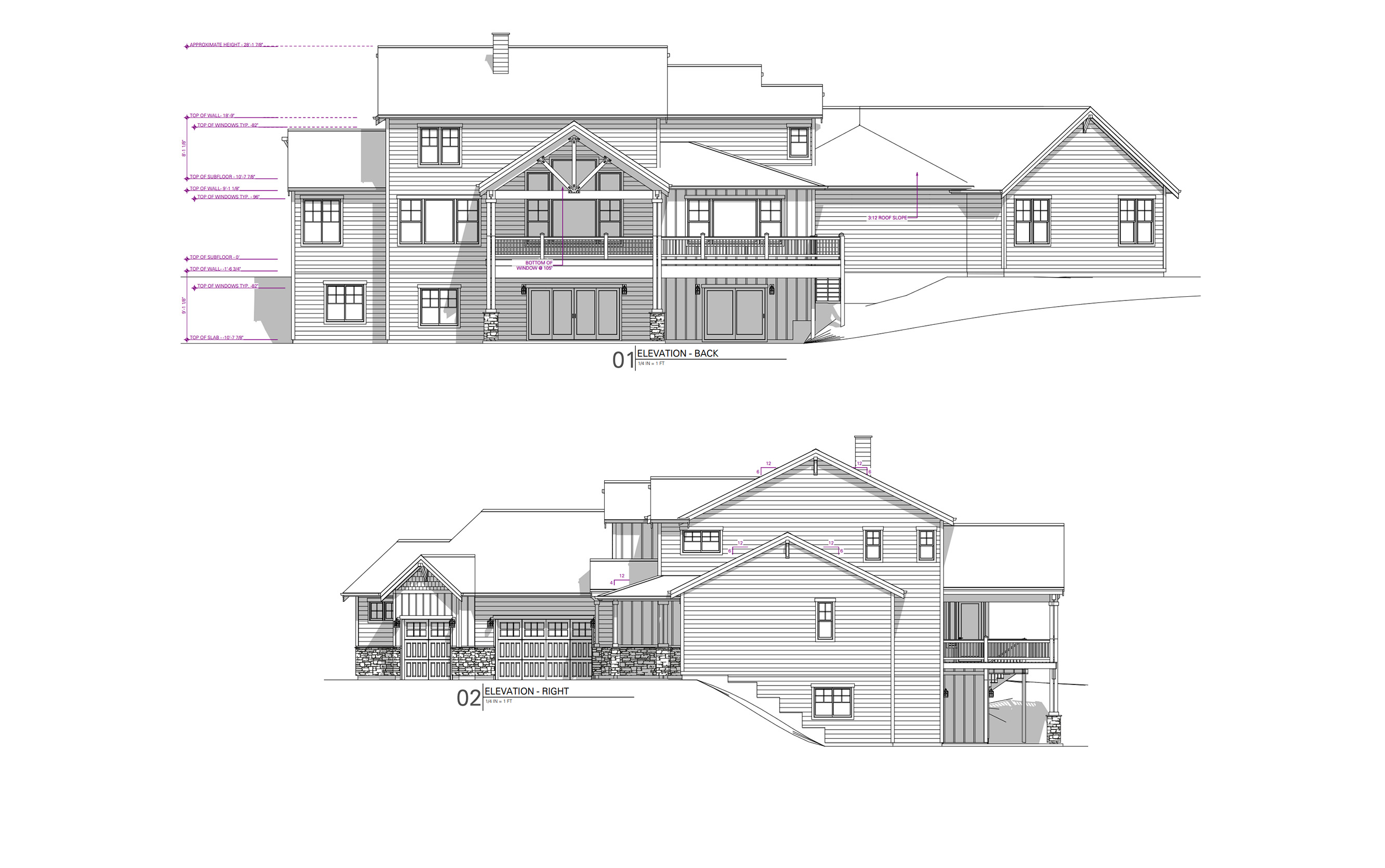 fav back and side elevations